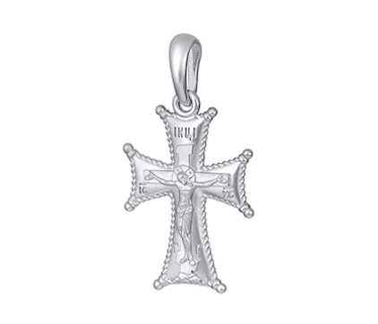 1058 Крест с образом святителя Николая "Добром побеждающий", серебро 925 пробы