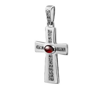 757 Крест большой с кабошоном, серебро 925 пробы
