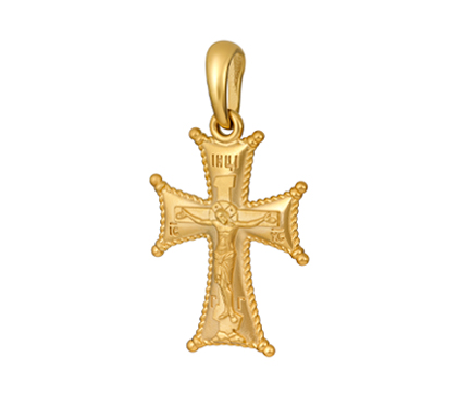 1058 Крест с образом святителя Николая "Добром побеждающий", серебро 925 пробы с позолотой