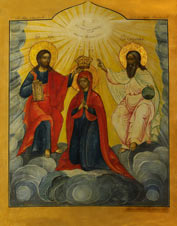 Икона. Коронование Богоматери. 19 век