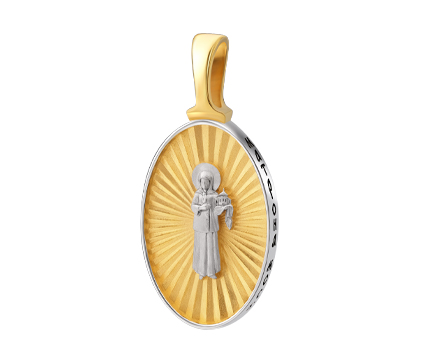 1011 Подвеска с образом святой Матроны, серебро 925 пробы с позолотой