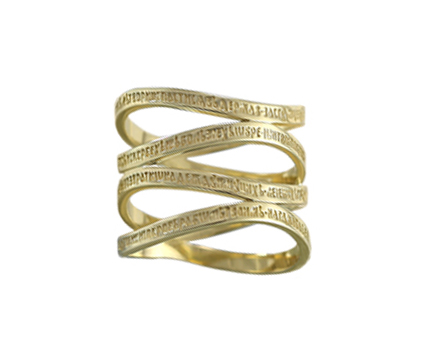 843 Кольцо - наперстная молитва Богородице, желтое золото 585 пробы