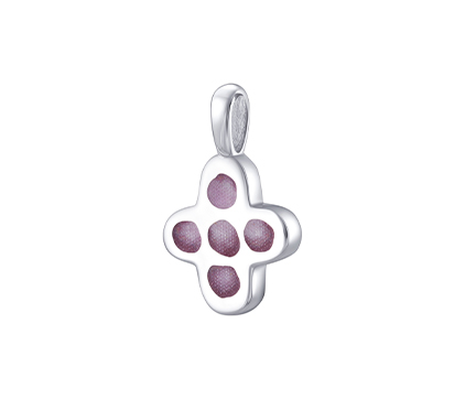 1063 Крест с горячей эмалью "Хризма", серебро 925 пробы