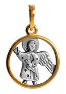 506 Подвеска "Ангел с птичкой", серебро 925 пробы с позолотой