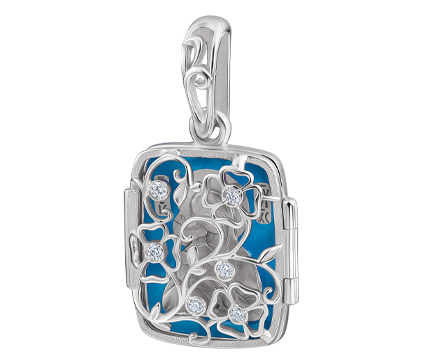 627 Образ Божией Матери «Владимирская», серебро 925 пробы, эмаль, камни