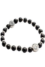 781 Браслет-чётки "Хризма", серебро 925 пробы, матовый агат