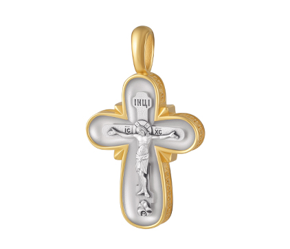 1056 Крест "Покров", серебро 925 пробы с позолотой