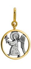 705 Образ Ангела, серебро 925 пробы с позолотой