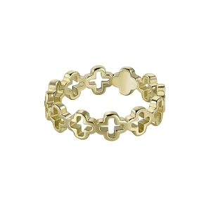 975 Кольцо "Крестики", желтое золото 585 пробы