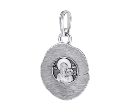 723 Образ «Богоматерь Казанская» на "лепестке", серебро 925 пробы