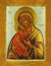 Икона. Икона Божией Матери "Владимирская". Конец XIX века. Москва.