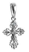 Крестик нательный, белое золото 585 пробы, 1 бриллиант