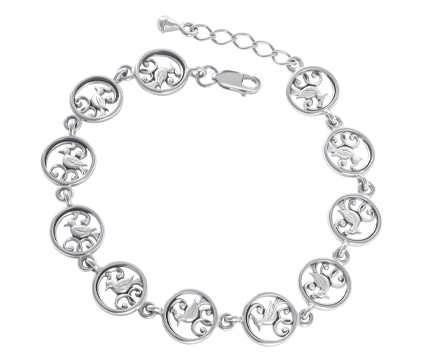 754 Браслет "Птицы", серебро 925 пробы