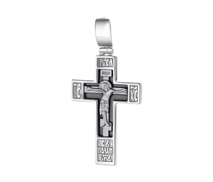 601 Крест нательный «С нами Бог», серебро 925 пробы