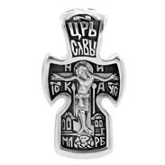 560 Крест нательный "Царь славы" с образом Ангела хранителя, серебро 925 пробы