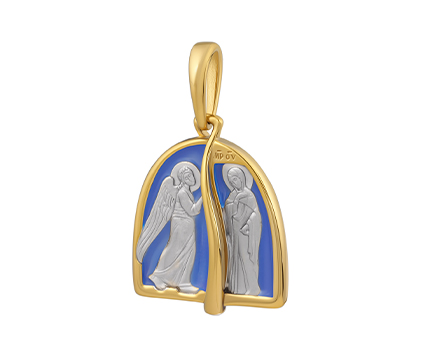 631 Образ «Благовещение», серебро 925 пробы с позолотой, эмаль