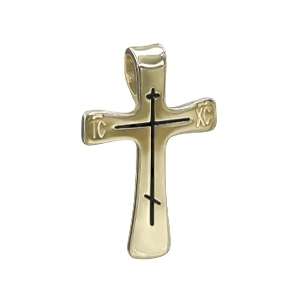 576 Крест нательный "Простой", желтое золото 585 пробы