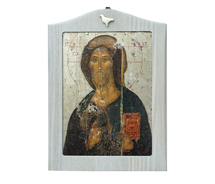 Икона Спас Вседержитель в рамке с горлицей (венчальная пара)